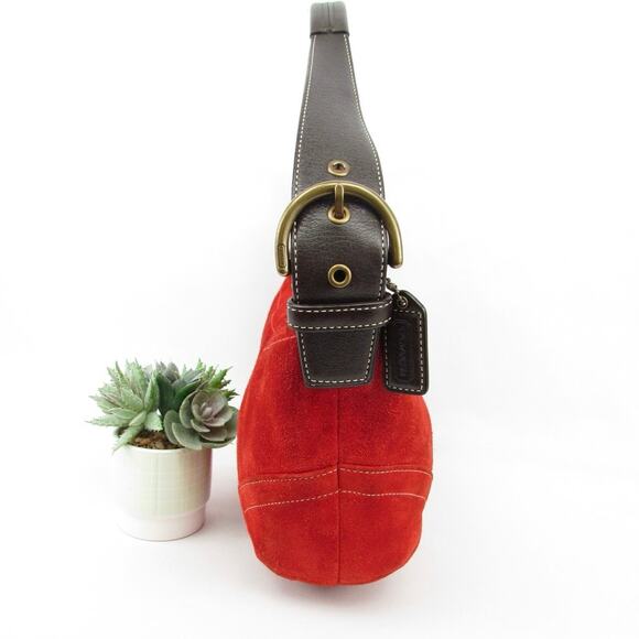 Authentic Coach Soho Y2K Red Suede Shoulder Bag - Picture 3 of 8